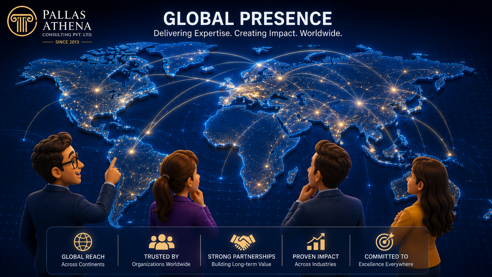 Global consulting engagements across India, USA, Singapore, Middle East and South Pacific