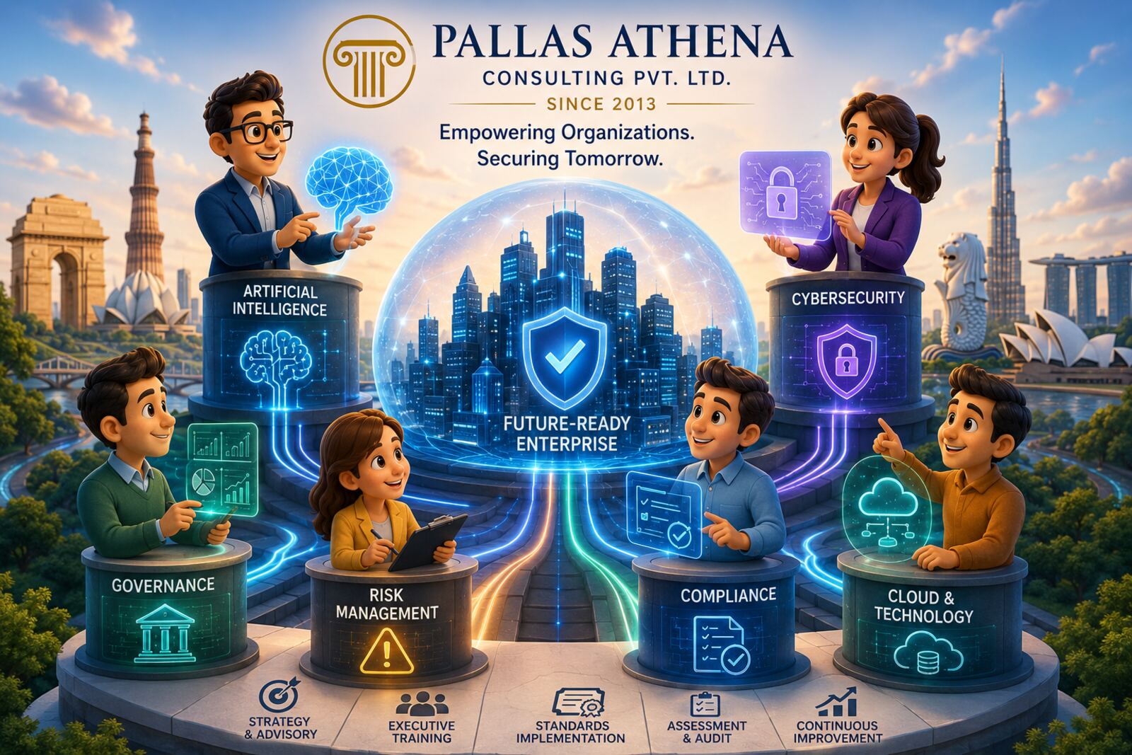 Integrated enterprise capabilities: AI, cybersecurity, governance, risk, compliance and cloud