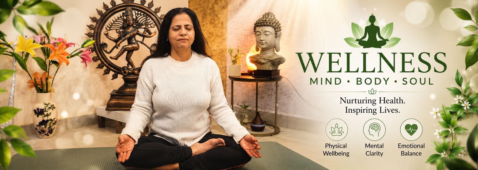 Hema Sehgal in meditation — Wellness: Mind, Body, Soul