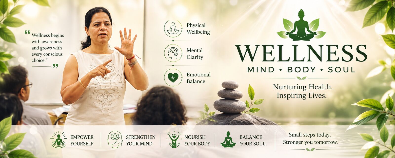 Hema Sehgal leading a wellness session